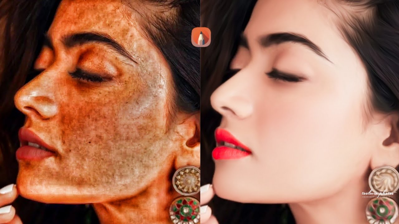 🔴 Oily Smooth skin HDR secret tricks 🤫 face smooth editing| photo editing| sketchbook editing