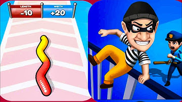 Thief and Run VS Gummy Worm- All levels SpeedRun Gameplay Android iOS Ep01