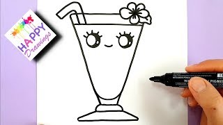 HOW TO DRAW A CUTE SUMMER DRINK EASY