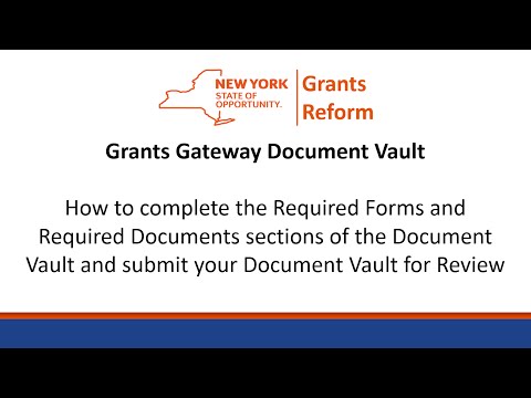 NYS Grants Gateway Document Vault