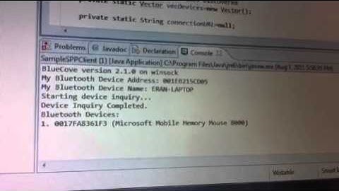 Implementation of bluetooth in java