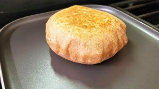 الخبز العربي بالدقيق القمح الكامل صحي  بثلاث مكونات فقط سهل وسريع