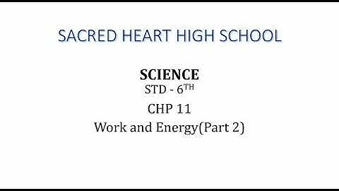 Std: VI: Science: Chp 11: Work and Energy: Part 2.