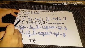 Solution of simultaneous linear equations ||ex 1.6 class 9 maths #CRAMERS rule. #easysolvingmaths.