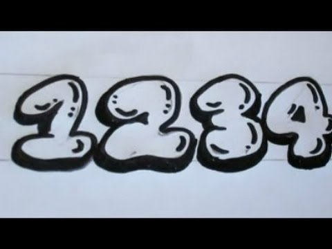 How To Draw Numbers Bubble Balloon Numbers Youtube