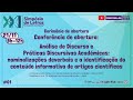 #01 - Cerimônia de abertura e Conferência de abertura