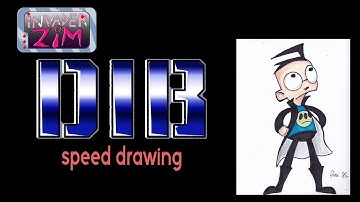 DIB (Invader Zim) - speed drawing (non digital) | DROIDMONKEY