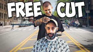 I gave a FREE haircut on the streets of NYC (CRAZY TRANSFORMATION) 🏙️😱