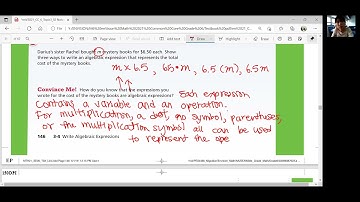 Envision Math 6 Lesson 3-4: Write Algebraic Expressions