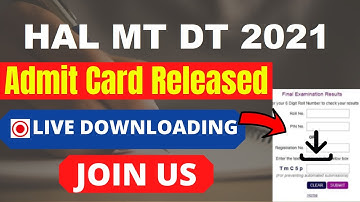 HAL MT DT Admit Card 2021 (Out) | Get Your Design/Management Trainee Hall Ticket Here