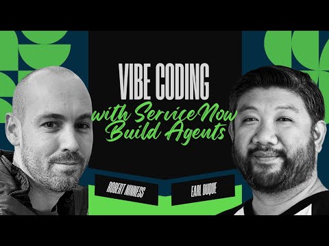 Continue the conversation in the ServiceNow Community: https://www.servicenow.com/community/developer-advocate-blog/vibe-coding-chatting-your-way-to-a-new-app-with-servicenow-build/ba-p/3383952 Join ServiceNow's Robert Ninness, Staff Outbound Product Manager, and Earl Duque, Senior Developer Advocate, as we explore the new ServiceNow Build Agent and live demo what it can do from scratch. Ask us questions and make suggestions on things you want us to try to build!