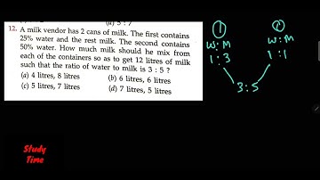 RS Aggarwal : Mixture and Alligation | Question Number -  12 || @studytime2631