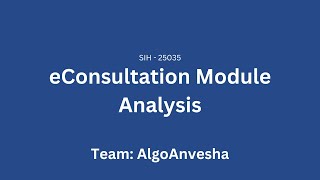 SIH25035 - Analysis of comments in E-consultation module