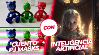 Cuento infantil con Inteligencia Artificial con PJ Masks Gecko Gatuno y Buhita