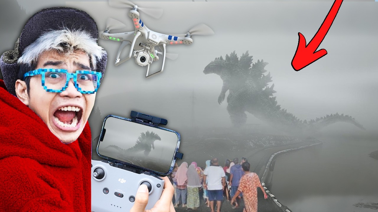 ДРОН УСПЕШНО СЪЁМИЛ СВЕРХНОВУЮ ГОДЗИЛЛУ В ГРОУЗОВОМ ТУМАНЕ!!! ЛЮДИ В ПАНИКЕ, ОН НАПАДАЛ НА НАШ ДР...