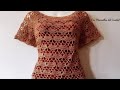 #LasMaravillasdelCrochet #ganchillo Blusa a Crochet Canesu Rectangular de abanicos