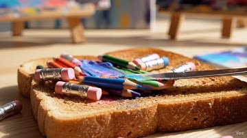 Spreading Mini Objects On Toast | AI ASMR - No Music