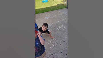 JAXX doing square roots for fun! #Math #mathwhiz #squareroot #smartkids  #kidsvideo #chalk #dannygo