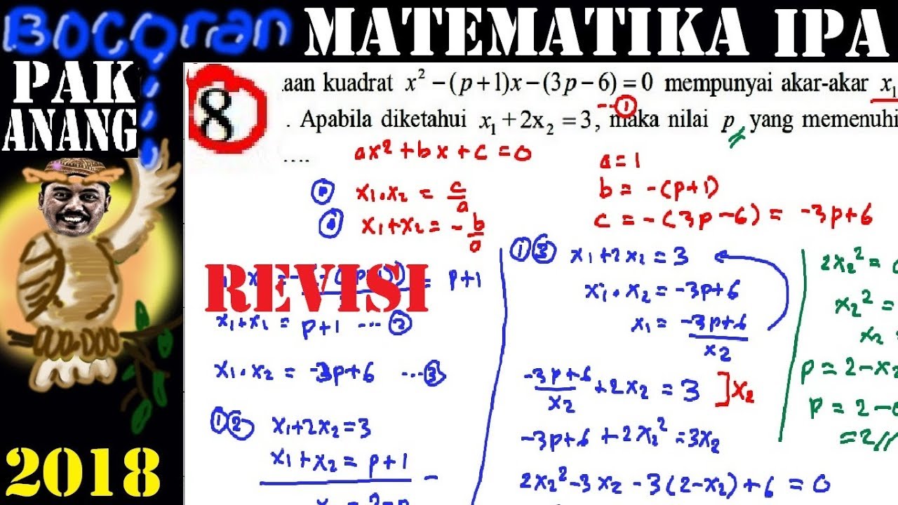 Pembahasan Bocoran Pak Anang Un Matematika Ipa Sma 2018 No 8r