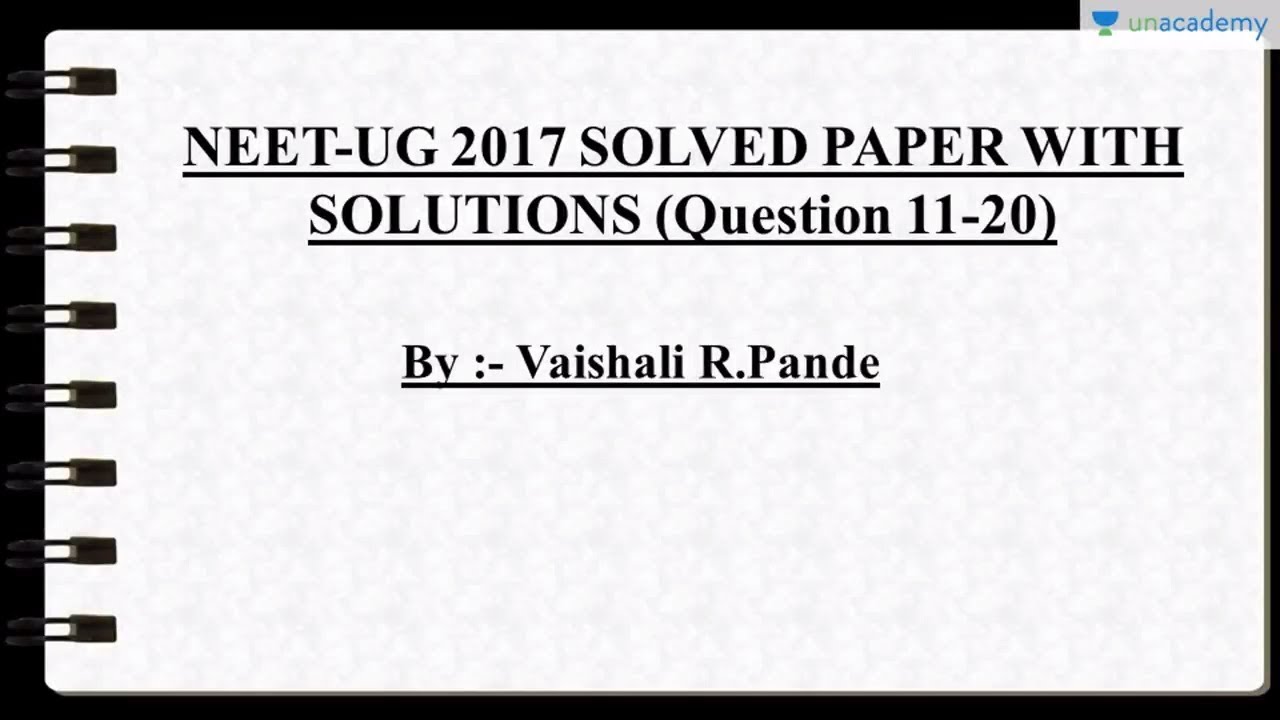 Analysis of Past Year Question Paper for NEET/AIPMT (2017) : Biology - Question 11 to 20