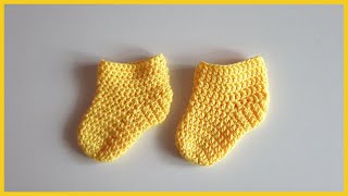 Носочки крючком для новорожденных. Вязание крючком / Crochet socks for newborns Носочки крючком для новорожденных. Вязание крючком / Crochet socks for newborns