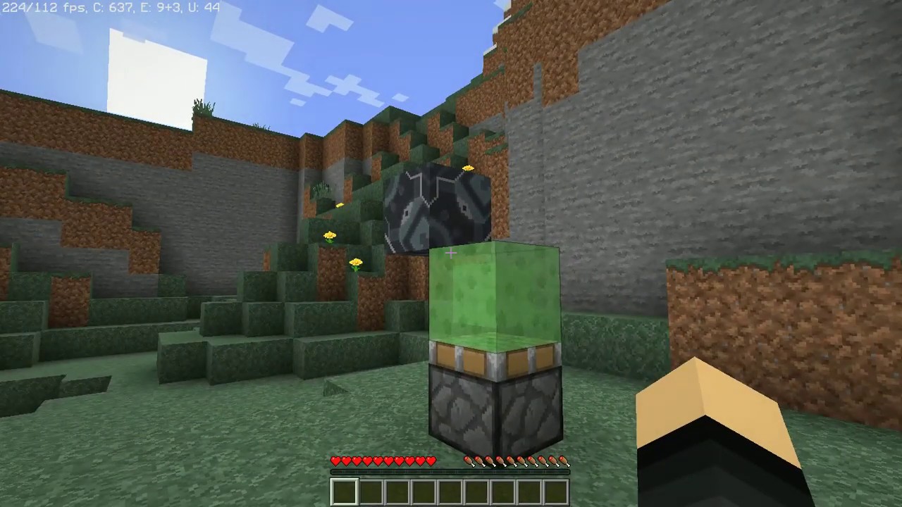 Simple redstone torch key slimeblock launcher - YouTube