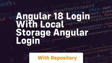 angular 18 login with local storage angular login