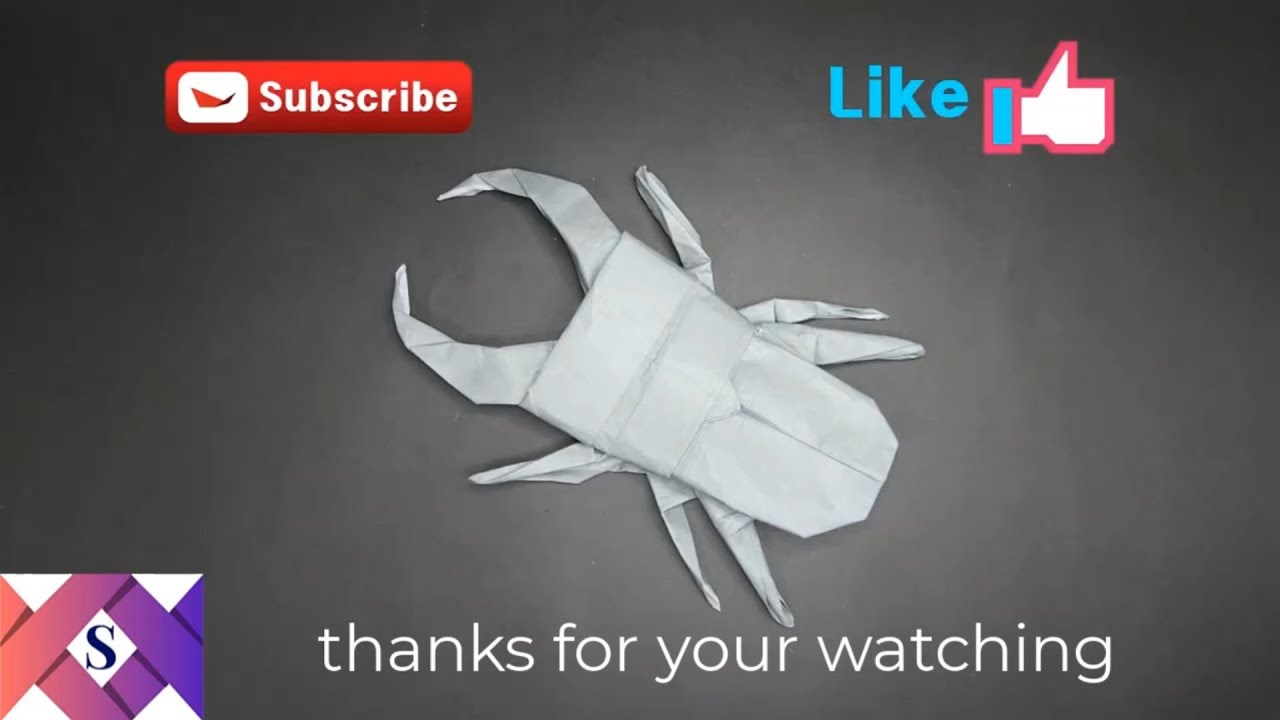 How to make an amazing stag beetle with paper | Origami - YouTube