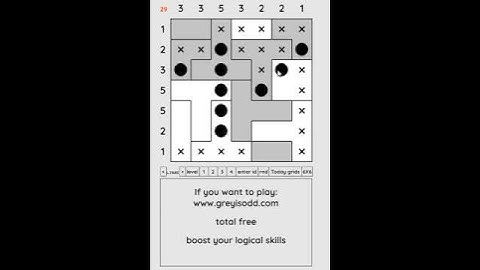 Grey is Odd - Today grids. Solution level 4 7X7 dated 08-07-2024 #logicpuzzles #logicgames  #games