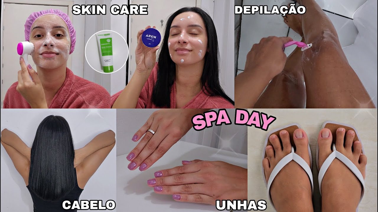 ✨️SPA DAY EM CASA COMPLETO | Cabelo, Unhas, Skin Care, Depilação, Banho...