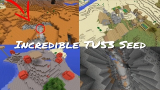 Minecraft Xbox / PlayStation TU53 Seed - Mushroom Biome, Village, Jungle, Mesa & Double Ravine