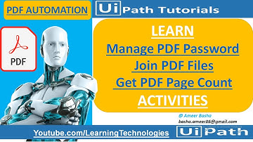 UiPath Tutorial || Day 59 : Manage PDF Password , Join PDF Files & Get PDF Page Count