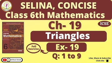 Class 6th ICSE || Selina Math || Chapter 19 Triangles @BrilliantMindsEducation
