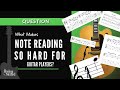 What makes note reading so hard for guitar players