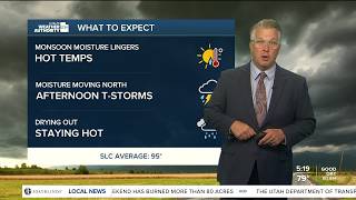 Monsoon moisture brings isolated thunderstorms and flash flood threat to Utah - Monday July 20