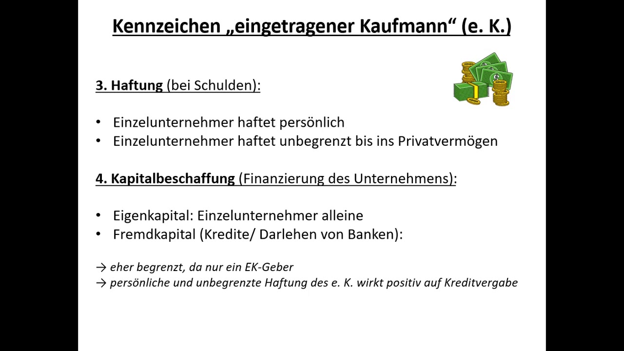 Update Rechtsformen von Unternehmen 2: Der eingetragene Kaufmann