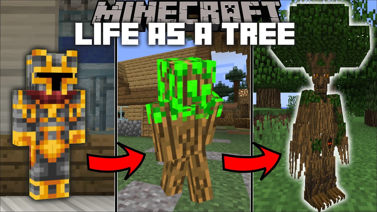 Minecraft LIFE AS A TREE MOD / BECOME A TREE AND GROWTH PLANTS