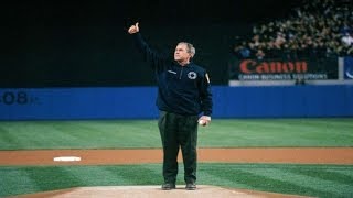 President Bush Throws The First Pitch Of Game 3 Of The 2001 World Series