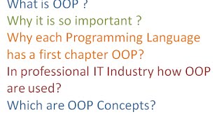 Why to Learn Object Oriented Programming  Why it is so Important