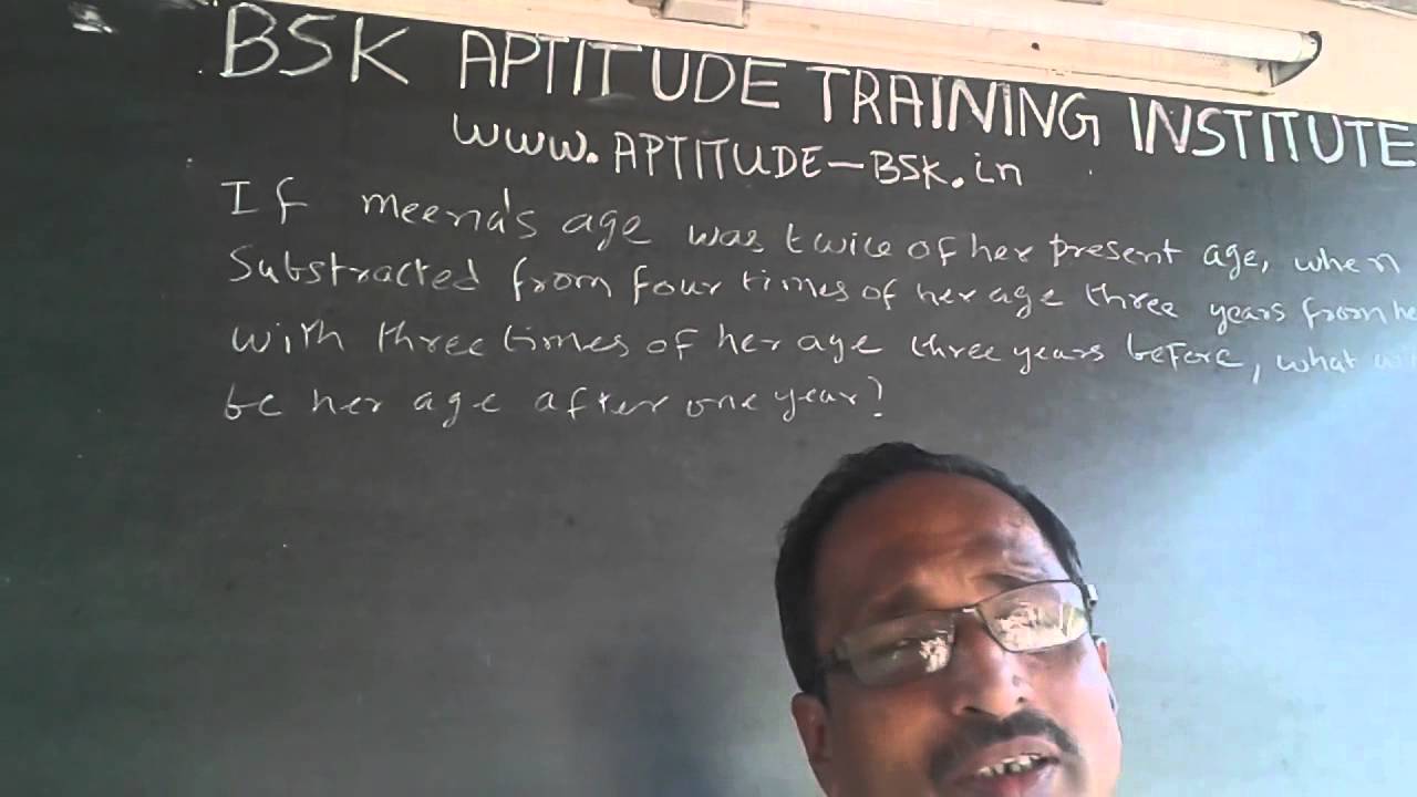 Quantitative Aptitude Equation Solving 7 Problem on age CTS placement example