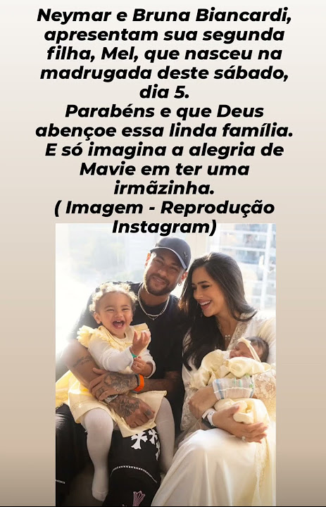 Mel Filha de Neymar e Bruna Biancardi Nasceu
