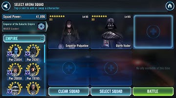 Palp Vader vs zzAlpha Geo squad (5* G11 Alpha)