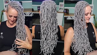 GREY INDIVIDUAL CROCHET FAUX LOCS WITH SHAVED SIDES | Stop Faux Locs From Unraveling
