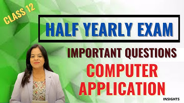 CLASS 12 - COMPUTER APPLICATIONS - HALF YEARLY EXAM - TAMILNADU STATE BOARD