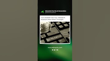 Turn ChatGPT Into Your Personal Research Assistant With These 7 Prompts #aiprompts  #futuretools