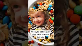 why is there always an unhinged amount of raisins? #snacks #trailmix #chocolate #raisins #funny