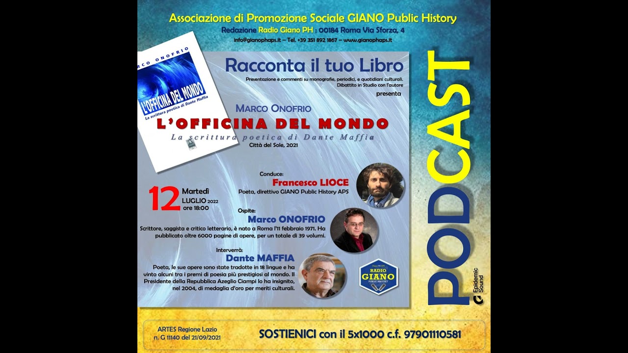 L’OFFICINA DEL MONDO. La scrittura poetica di Dante Maffia | Marco ONOFRIO
