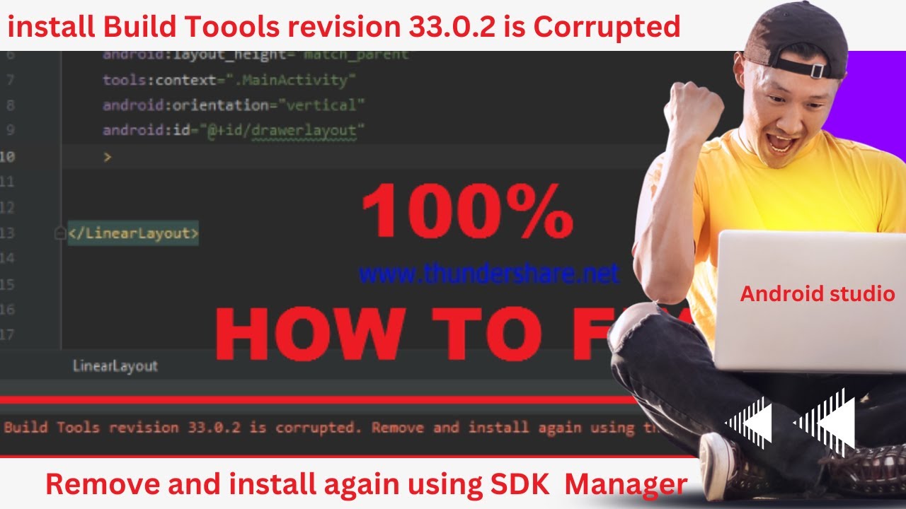 install build tool revision 33.0.2 is corrupted. remove and install