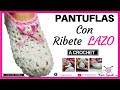 Pantuflas y Babuchas con Ribete Lazo a Crochet | Tejidos a Ganchillos