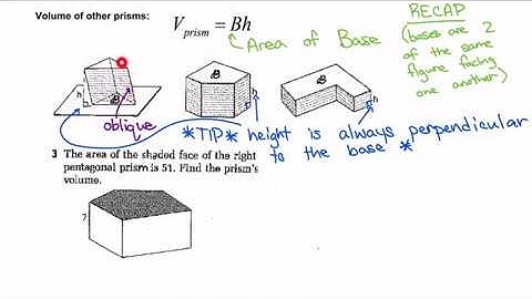 10.1: Volume of Prisms and Cylinders Lecture